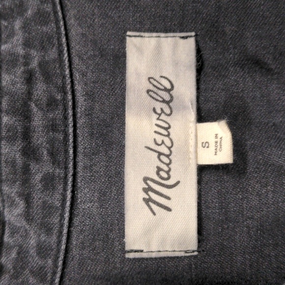 Madewell Lightweight Black Denim Short Sleeve Button Up Shirt Small - Picture 3 of 6